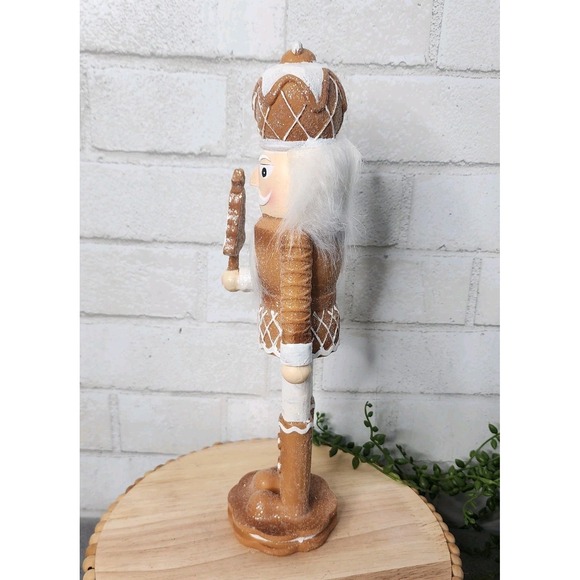 Gingerbread Soldier Nutcracker Figure Resin Christmas Cookie 12.5" Neutral NEW - Picture 6 of 10